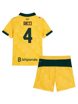 Billige AC Milan Samuele Ricci #4 Tredjedraktsett Barn 2025-26 Kortermet (+ Korte bukser)